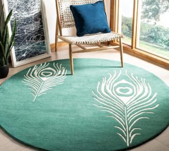 Enhance Your Home with a Luxurious Tufted Round Carpet in Powder Blue