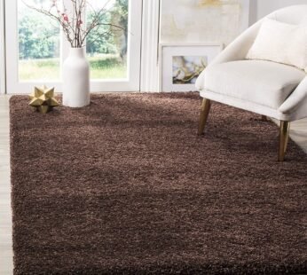 Experience Luxurious Comfort with Our Plain Dark Brown Soft Shaggy Carpet