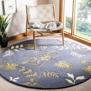 Elegant Comfort with Luxurious Tufted Round Carpet in Slate Blue