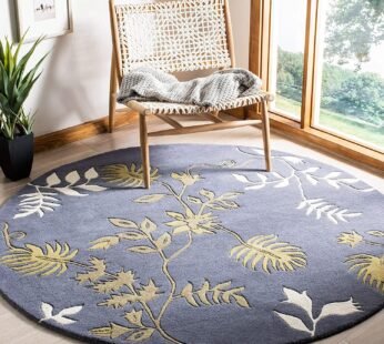 Elegant Comfort with Luxurious Tufted Round Carpet in Slate Blue