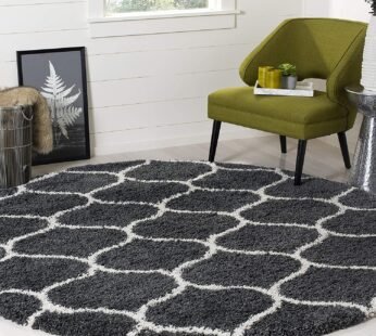 Luxurious Ivory Grey Round Shaggy Carpet: A Touch of Elegance