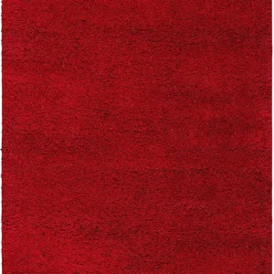 Elegant Comfort: Plain Red Shaggy Carpet