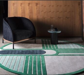 Discover the Elegance of Luxurious Tufted Round Carpets with Green Strips