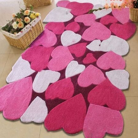 Premium Quality Pink Heart Irregular Rugs: A Luxurious Touch