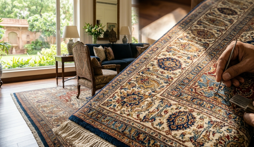 7 Stunning 12×15 Rugs That Elevate Every Room: Discover Heritage Craftsmanship 2 12×15 wool rug handcrafted IndianCarpets.in