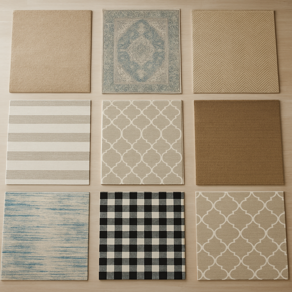 7 Smart Carpet on Carpet Bedroom Ideas for Layering Rugs 3 Selection of various rugs and carpets suitable for layered styling in a bedroom.