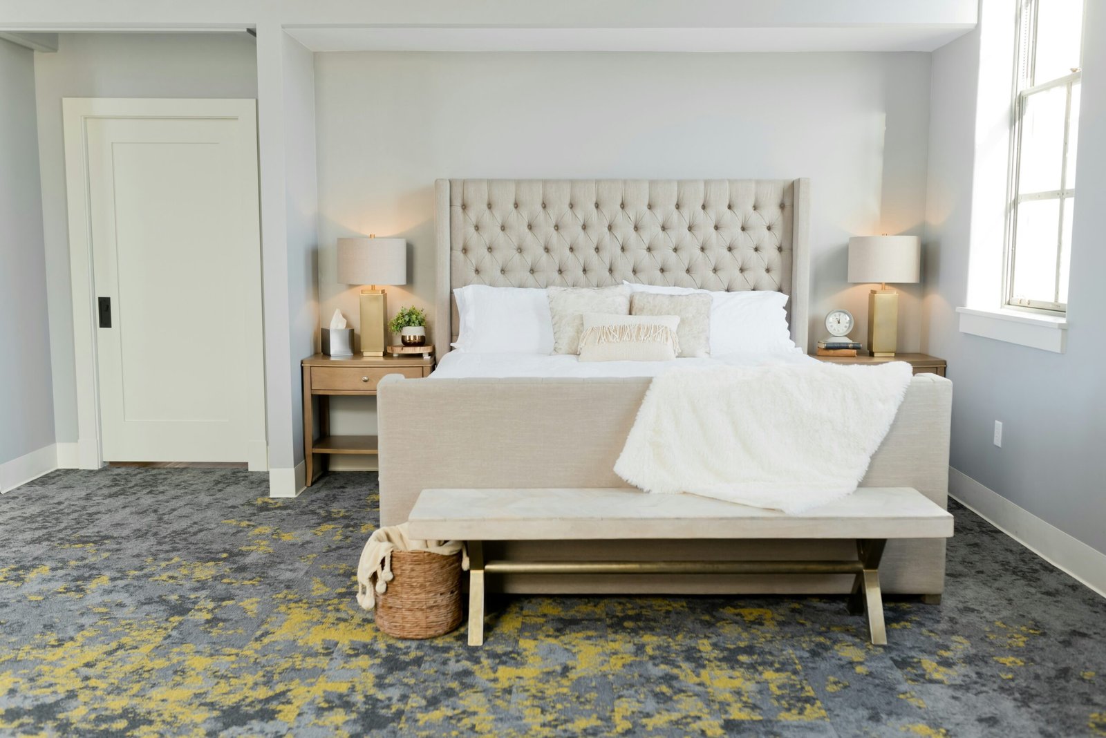 7 Smart Carpet on Carpet Bedroom Ideas for Layering Rugs 6 Bedroom with layered carpets showcasing modern and traditional styles