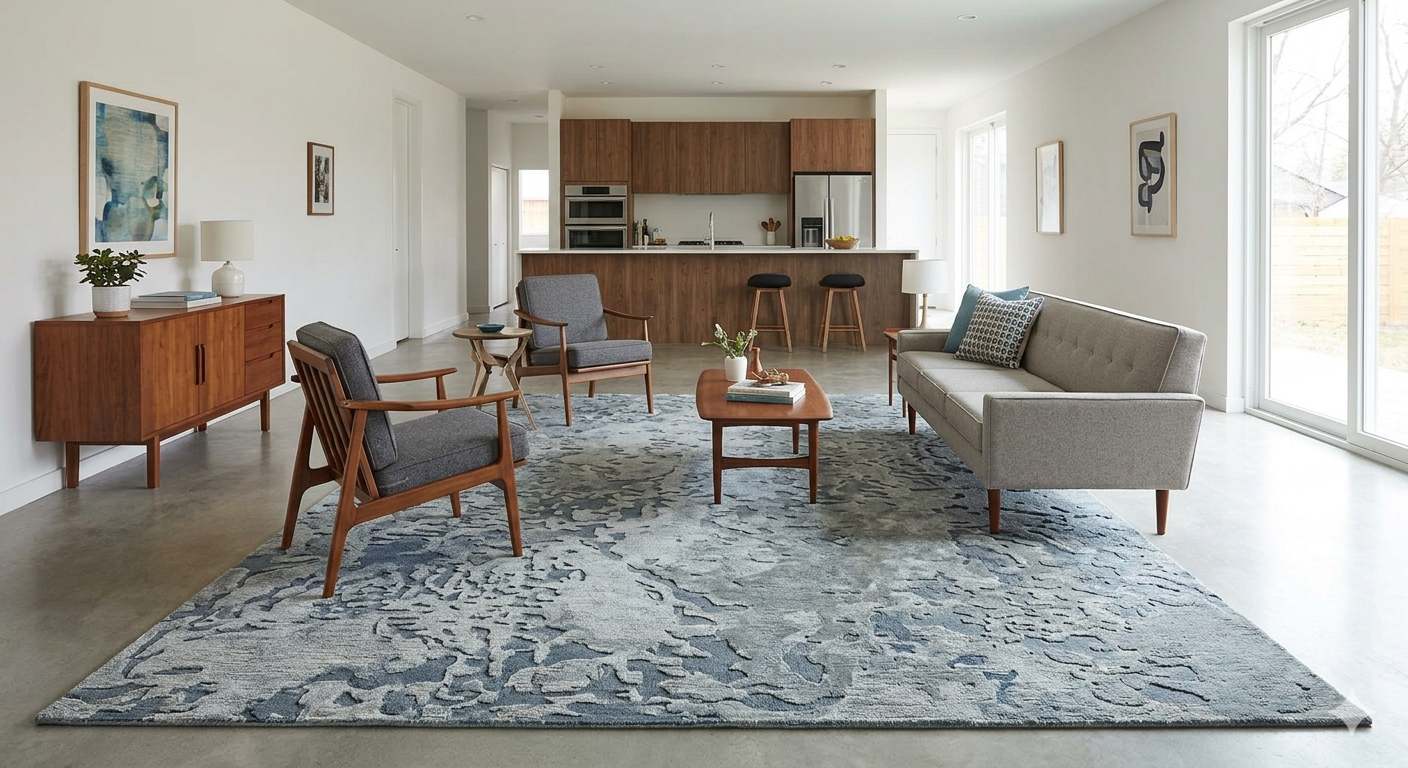 hand-knotted contemporary carpet design