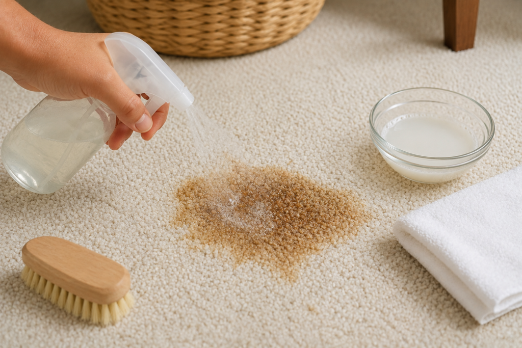 how to remove coffee stain from carpet using vinegar cleaning solution