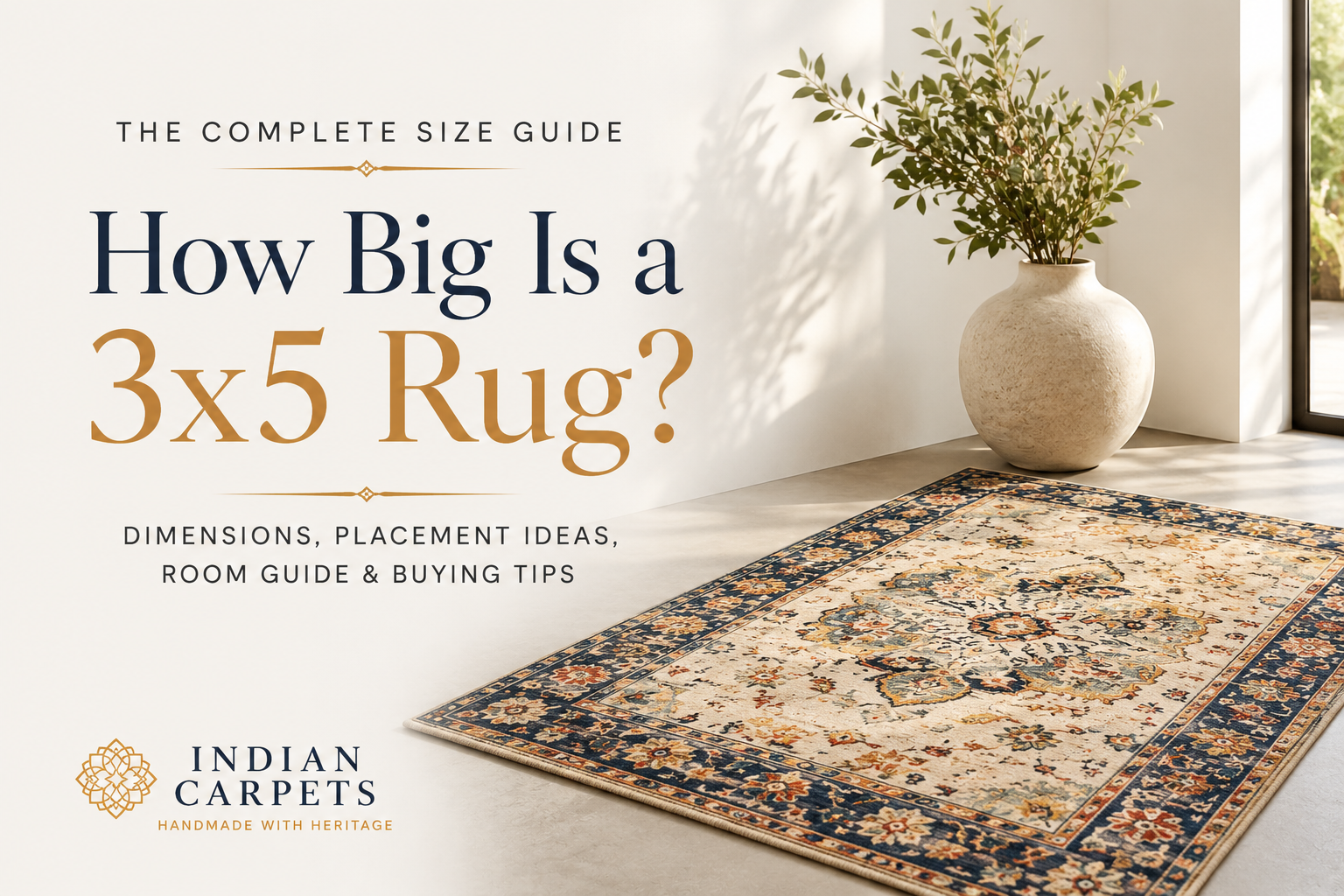 How Big Is a 3x5 Rug – Complete Size Guide with Handmade 3x5 Rug by Indian Carpets