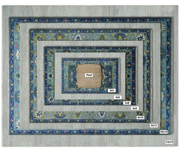 Standard Rug Sizes: The Complete Room-by-Room Rug Size Guide for Every Home 2 Standard rug sizes comparison chart showing 3x5, 4x6, 5x8, 6x9, 8x10, 9x12, 10x14, and 12x15 area rug dimensions for living rooms and home interiors