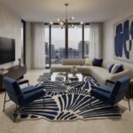 Navy Shellburst Rug View 4