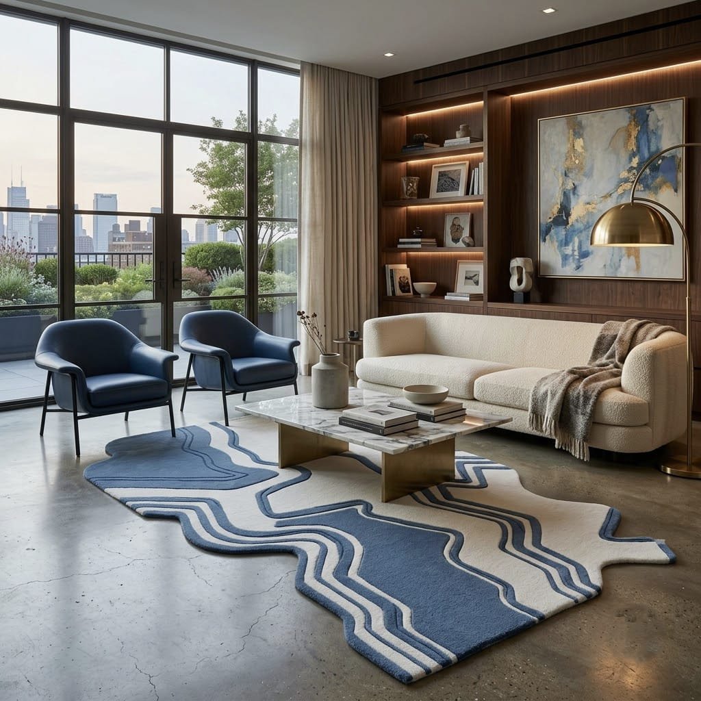 Azure Contour Rug