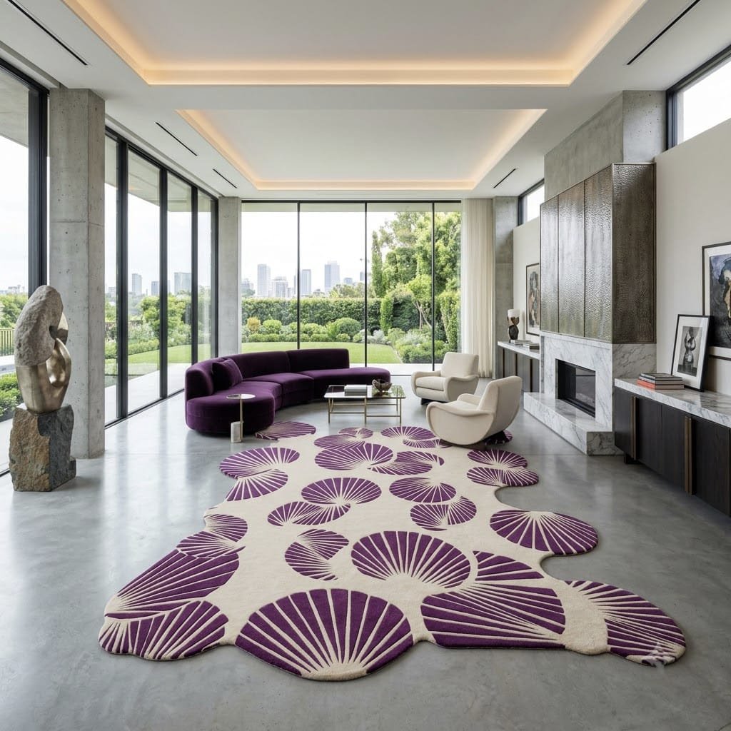 Plum Fanburst Rug