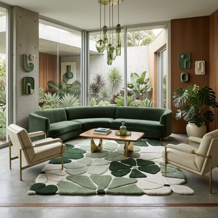 Sage Clover Rug handmade rug - Indian Carpets