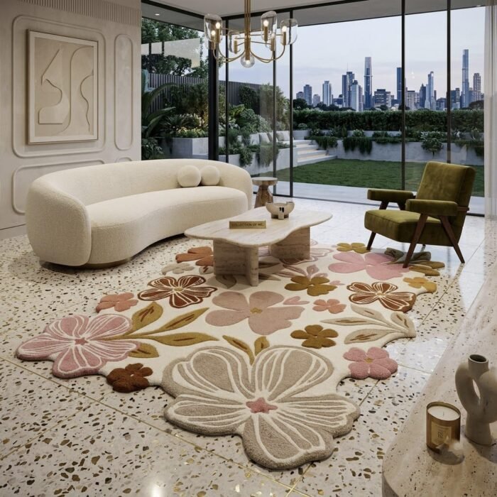 Petal Reverie Rug handmade rug - Indian Carpets