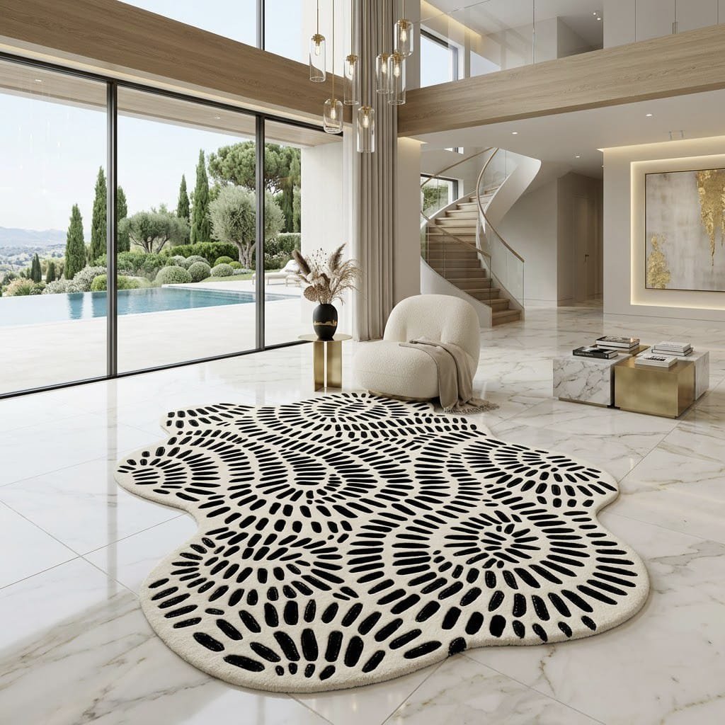 Monochrome Bloom Rug