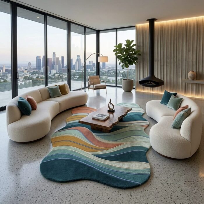 Tidal Flow Rug handmade rug - Indian Carpets