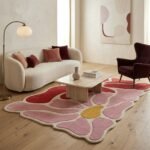Red Pink Floral Rug View 2