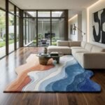 Blue Coastal Wave Rug View 5