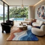 Blue Coastal Wave Rug View 2