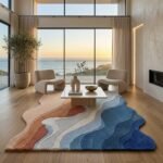 Blue Coastal Wave Rug View 3
