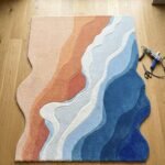 Blue Coastal Wave Rug View 4