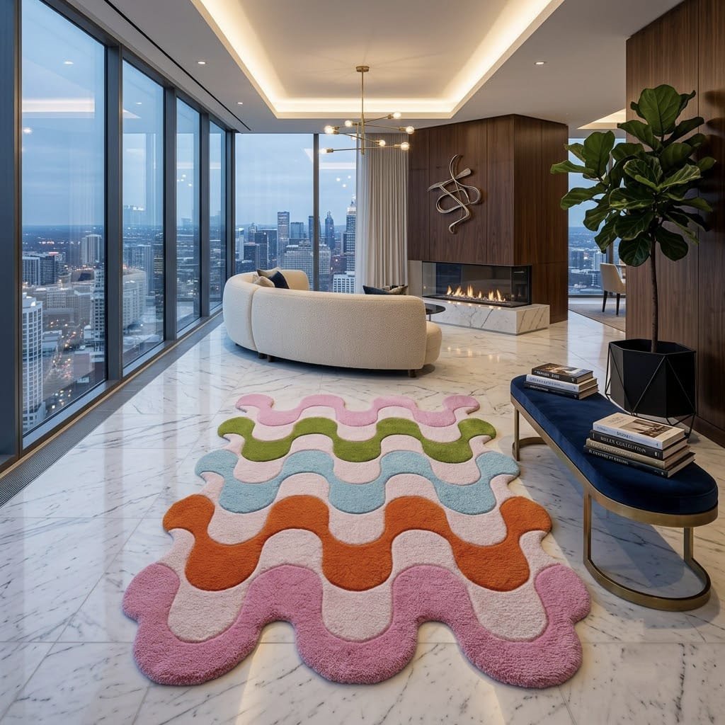 Rainbow Ripple Rug