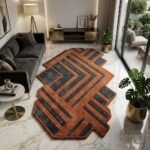 Terracotta Geometric Rug View 2
