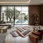 Rust Linear Rug View 3