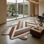 Rust Linear Rug View 4