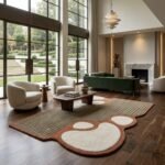 Terracotta Teal Abstract Rug View 4