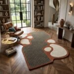 Terracotta Teal Abstract Rug View 2