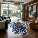 Cobalt Flourish Rug View 6