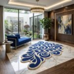 Cobalt Flourish Rug View 4