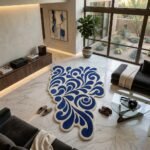 Cobalt Flourish Rug View 2