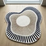 Navy Blue Scalloped Rug View 2