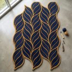 Gilded Navy Leaf Rug View 5