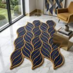 Gilded Navy Leaf Rug View 3