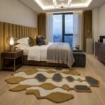 Ochre Pebble Network Rug View 4