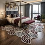 Burgundy Fan Mosaic Rug View 6