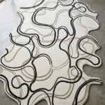 Ivory Ink Contour Abstract Rug View 3