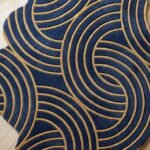 Navy Gilded Flow Rug View 3