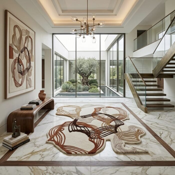 Russet Interlace Rug handmade rug - Indian Carpets