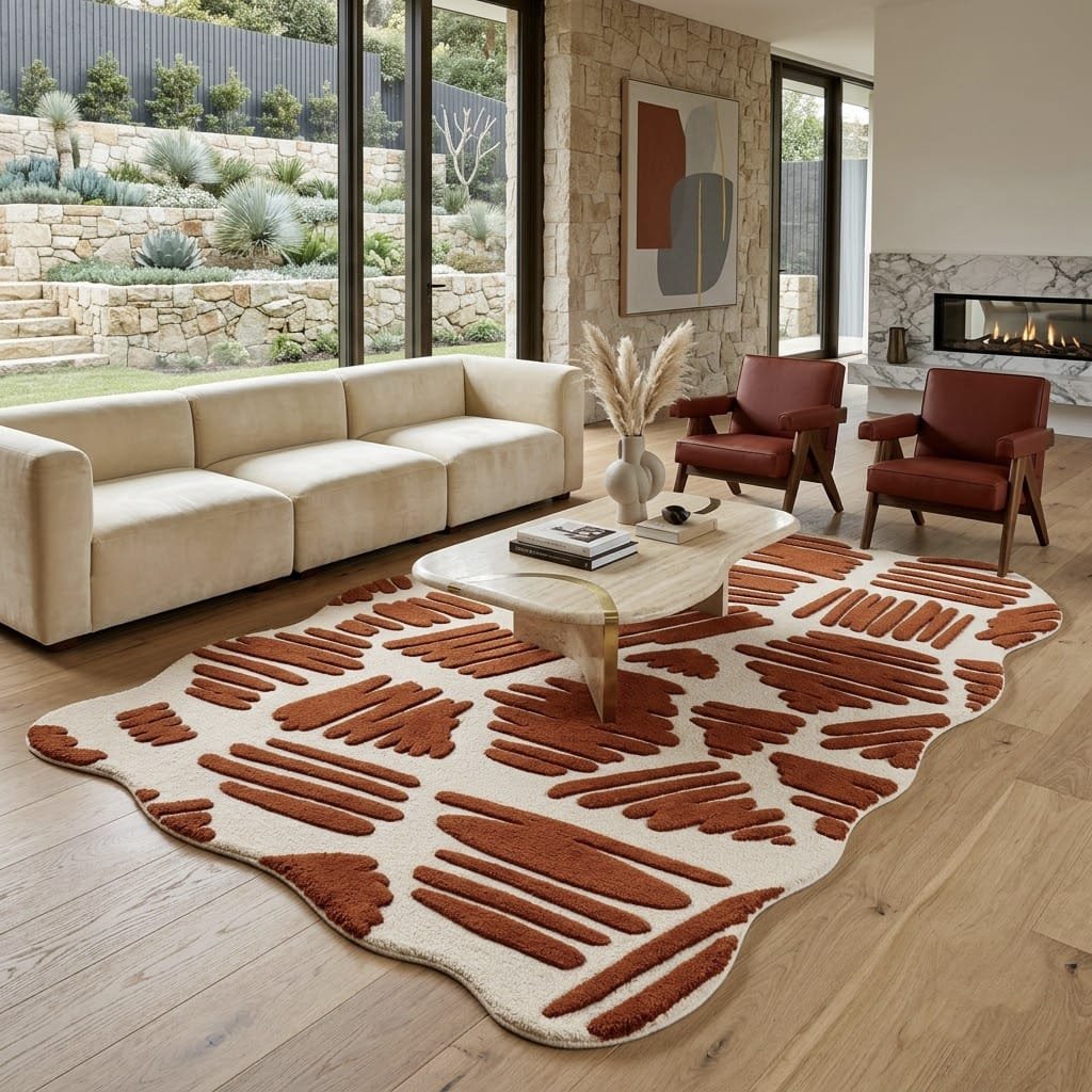 Terracotta Brushstroke Rug