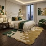 Green Gold Abstract Rug View 4