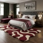 Burgundy Abstract Rug View 6