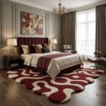 Burgundy Abstract Rug View 5