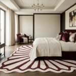 Burgundy Floral Rug View 4