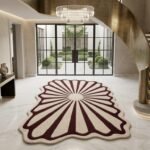 Burgundy Floral Rug View 3